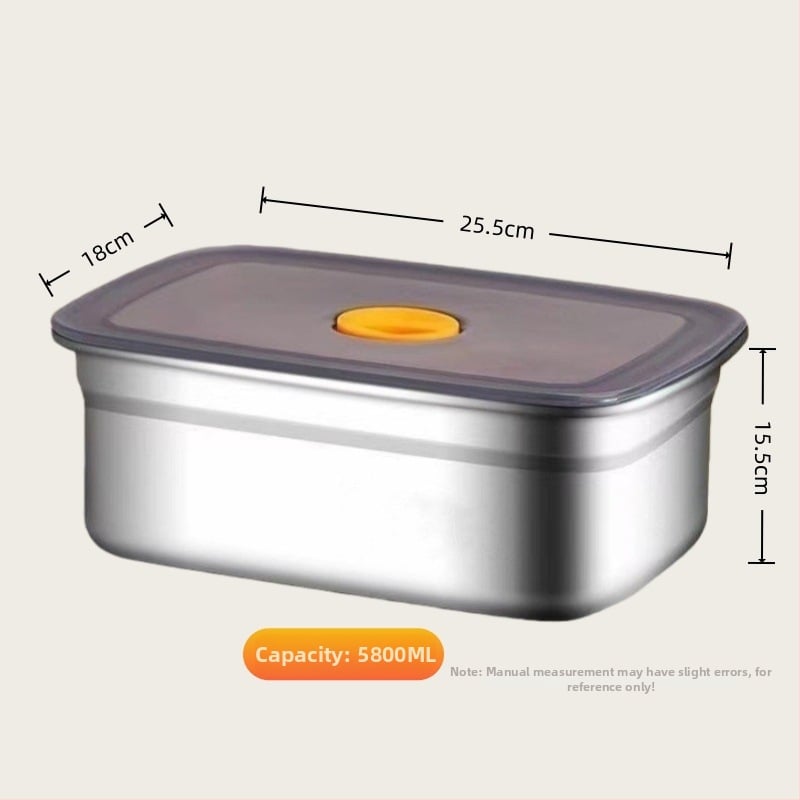 Хранителна кутия от неръждаема стомана 316/304 със уплътнение, квадратна форма, капацитет 1–2 л