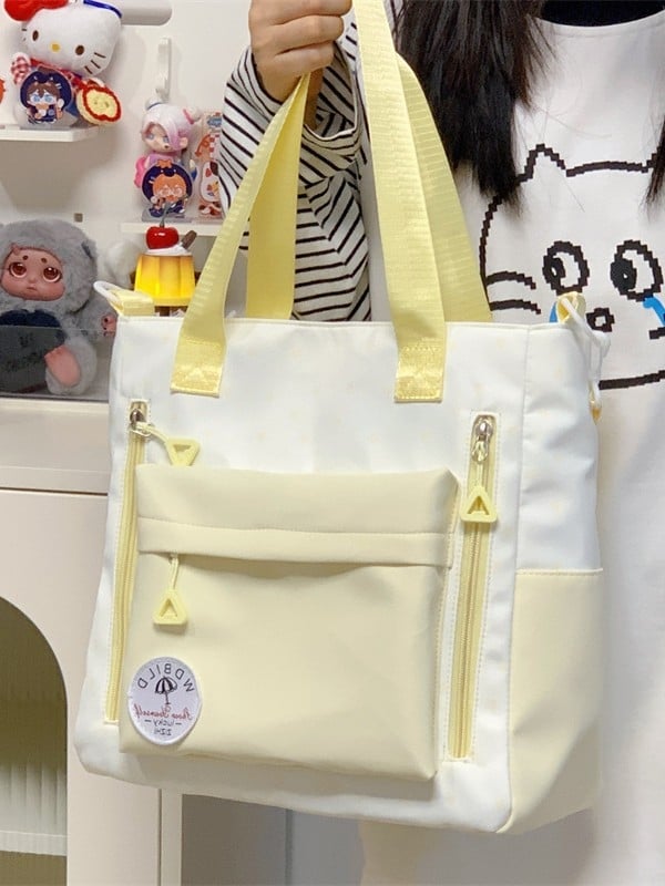 Унисекс ученическа чанта от Oxford плат с голям капацитет, кръстосана през рамо, водоустойчива, стил карикатура