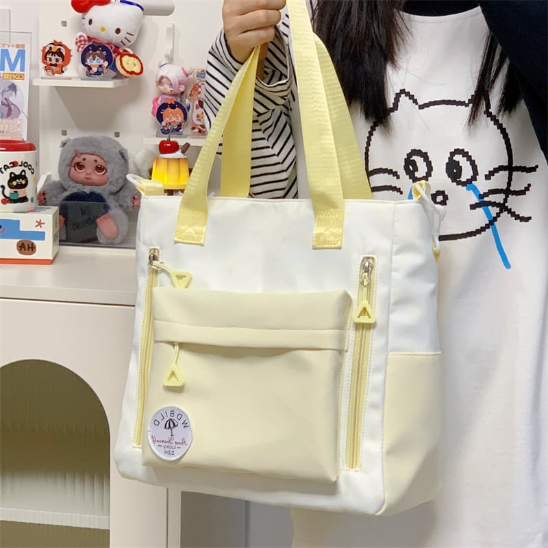 Унисекс ученическа чанта от Oxford плат с голям капацитет, кръстосана през рамо, водоустойчива, стил карикатура