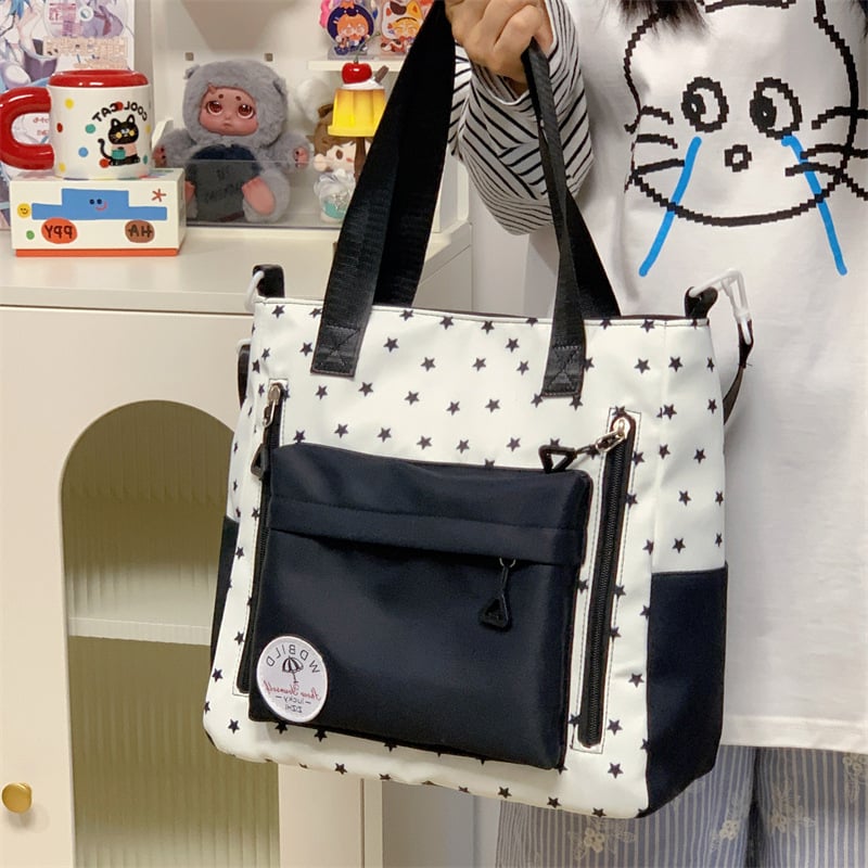 Унисекс ученическа чанта от Oxford плат с голям капацитет, кръстосана през рамо, водоустойчива, стил карикатура