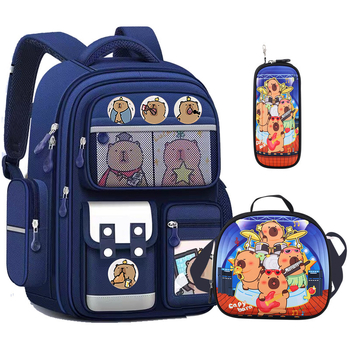 Комплект ученически раници Capybara - полиестер, водоустойчиви, ултралеки, презрамки с въздушна възглавница