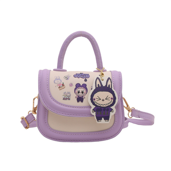 Dječja PU crossbody torba s anime uzorom, kvadratnog oblika, podstava od poliestera, za djevojčice