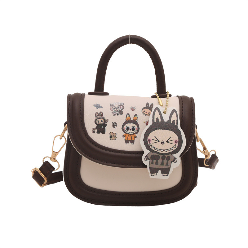 Dječja PU crossbody torba s anime uzorom, kvadratnog oblika, podstava od poliestera, za djevojčice