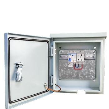 Външна водоустойчива разпределителна кутия за зарядно устройство, 5 вериги, монтаж на стена или на стойка, IP31, 32 A, корпус от галванизиран полимер