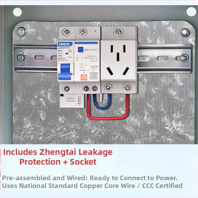 Външна водоустойчива разпределителна кутия за зарядно устройство, 5 вериги, монтаж на стена или на стойка, IP31, 32 A, корпус от галванизиран полимер