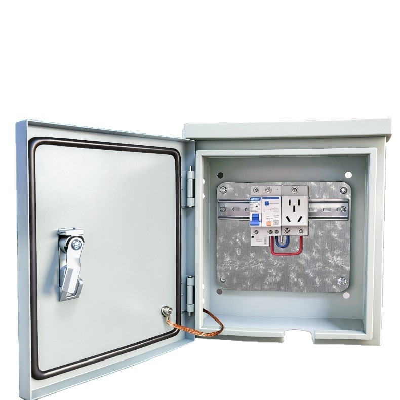 Външна водоустойчива разпределителна кутия за зарядно устройство, 5 вериги, монтаж на стена или на стойка, IP31, 32 A, корпус от галванизиран полимер