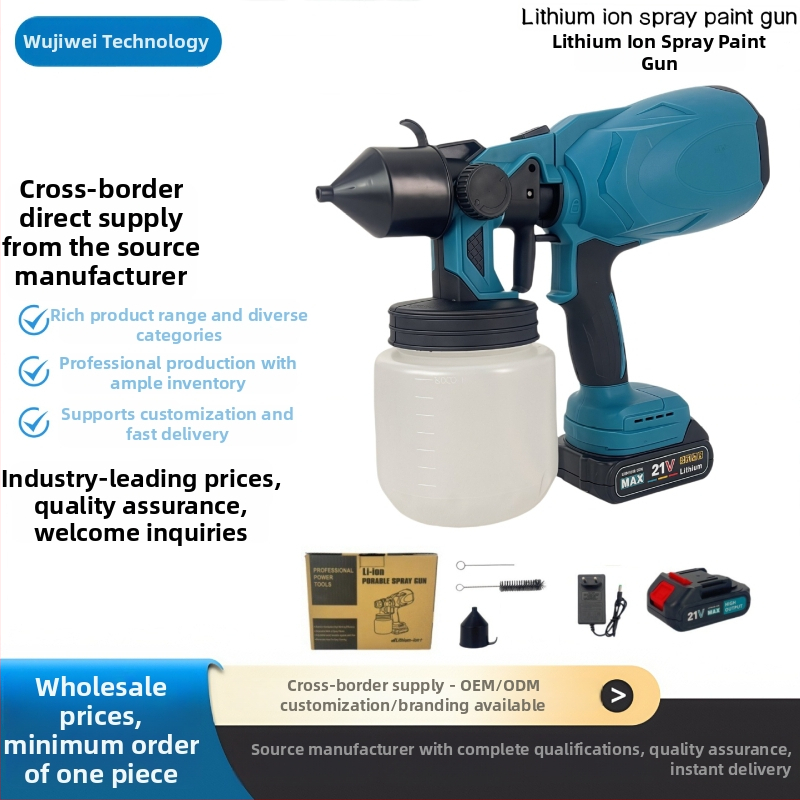 Striekací pištoľ na latexovú farbu - dobíjateľná lítium-ión batéria, vysoký tlak, 21V, určený na farbenie a striekanie vody (dobíjateľná Li-ion batéria, 21V)