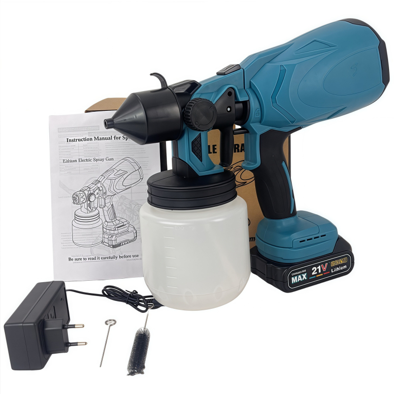 Pištolj za raspršivanje lateks boje - punjiva litijeva baterija, visok tlak, 21V, pogodan za raspršivanje boje i vode (punjiva litijeva baterija, 21V)