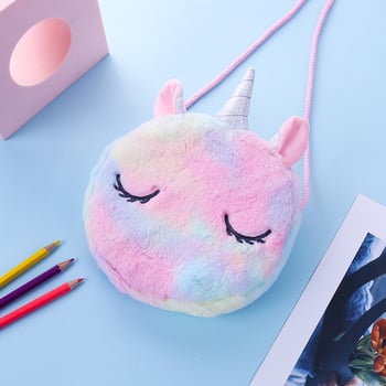 Jednorožna pliš torbica preko ramena s motivom crtić-anime, otporna na habanje, poliester podstava