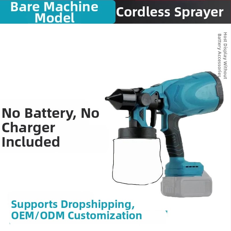 Мултифункционален пистолет за пръскане с литиева батерия, специален адаптер за декорация и боядисване, мощен дърводелски пистолет за пръскане