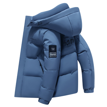 Jakna od perja s kapuljačom, punjena bijelim patčinim perjem, 50% perja, otporno na vjetar, stojeći ovratnik