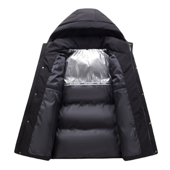 Jakna od perja s kapuljačom, punjena bijelim patčinim perjem, 50% perja, otporno na vjetar, stojeći ovratnik