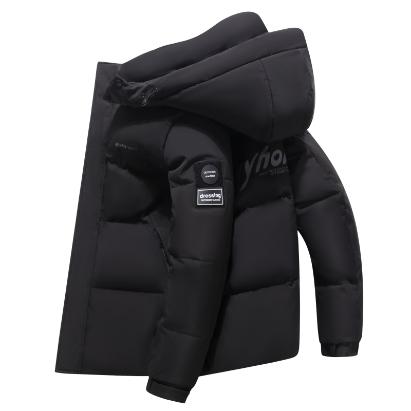 Jakna od perja s kapuljačom, punjena bijelim patčinim perjem, 50% perja, otporno na vjetar, stojeći ovratnik