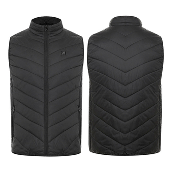 Zimska vanjska grijna vest s devet zona grijanja, ultralakа, topla i otporna na vjetar, kardigan-stil, podstava od pamuka, tkanina od poliestera, unisex, s uklonjivom podstavom