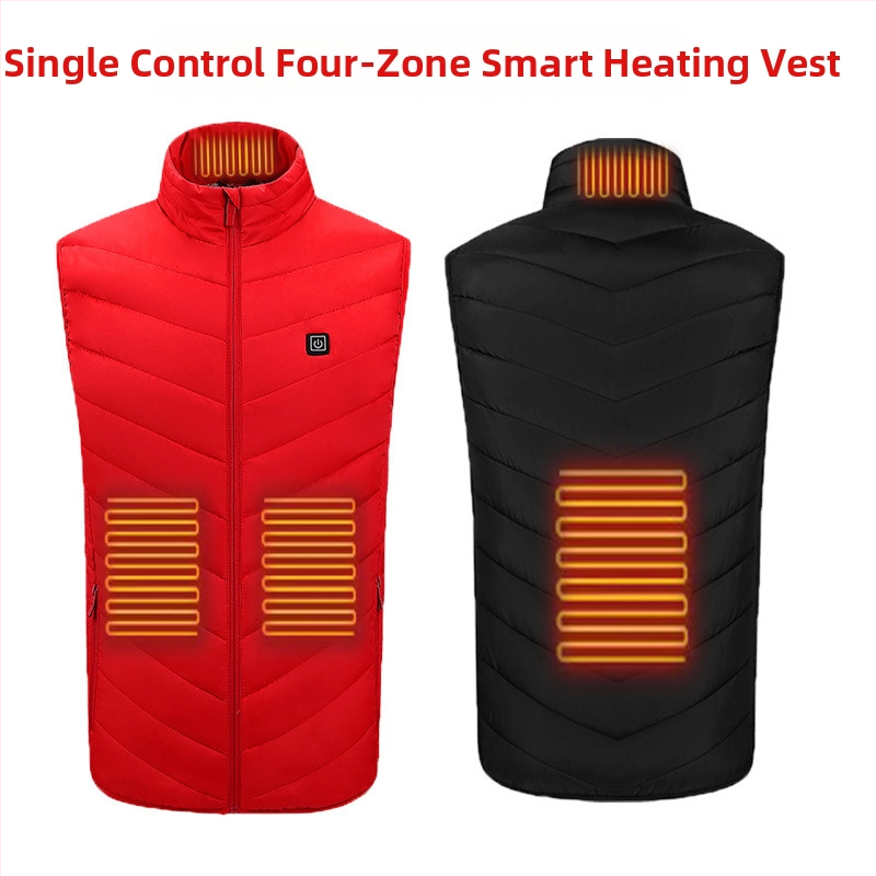 Zimná vonkajšia vyhrievacia vesta s 9-zónovým vykurovaním, ultra ľahká, teplá a vetruodolná, kardigán štýl, podšívka z bavlny, tkanina z polyestera, unisex, s odnímateľnou výstelkou