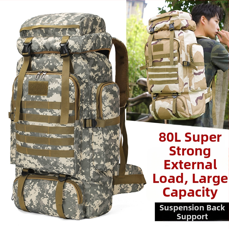 Taktický batoh, Oxford látka, maskovací vzor, podšívka z polyesteru, unisex, rozšíriteľný, ochrana chrbtice pre vonkajšie športy