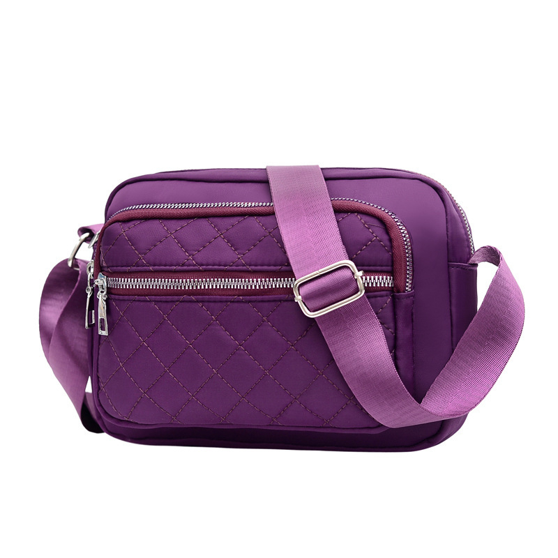 Дамска чанта в стил уличен тренд, композитна тъкан, малка квадратна чанта, хоризонтална форма, отваряне с цип