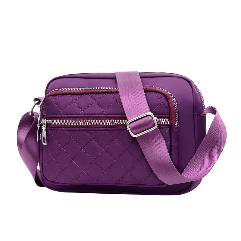 Дамска чанта в стил уличен тренд, композитна тъкан, малка квадратна чанта, хоризонтална форма, отваряне с цип