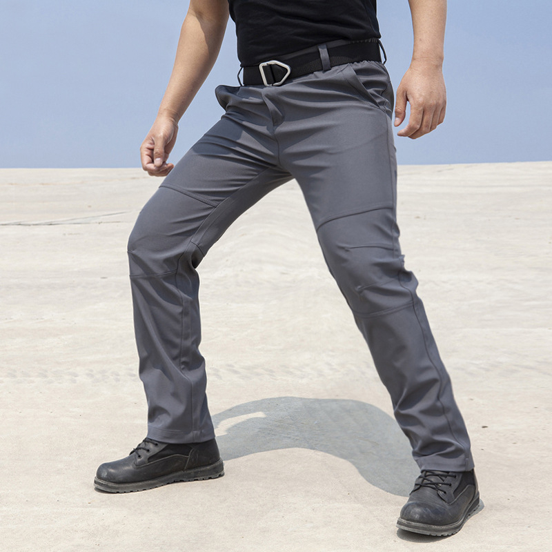 Мъжки външни тактически панталони – еластични софтшел, издръжливи, военен стил, за зима, пролет и есен