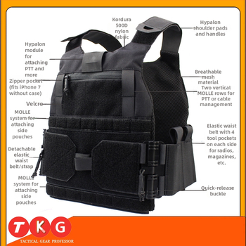 Тактически жилет с бързо освобождаване FCSK2.0 – полеви жилет от памучен бленд, дишащ, водоустойчив, износоустойчив и ветроустойчив, унисекс