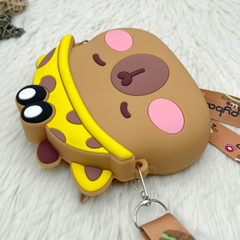 Dječja silikonska crossbody torbica s dizajnom kapibare – vodootporna, izdržljiva, unisex, za predškolsko doba