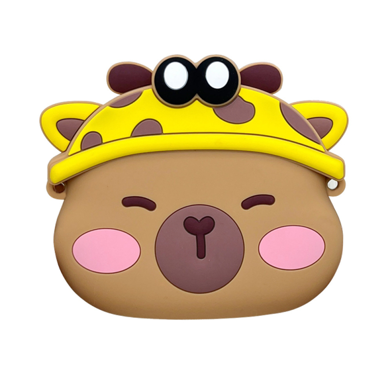 Dječja silikonska crossbody torbica s dizajnom kapibare – vodootporna, izdržljiva, unisex, za predškolsko doba