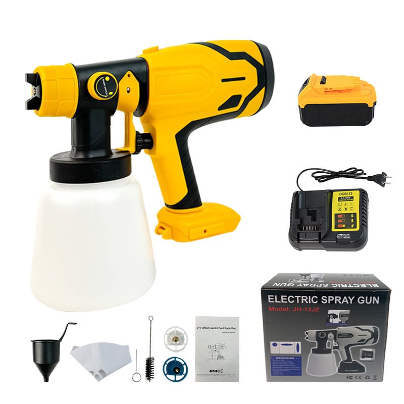 Безжичен пистолет за пръскане с висока мощност, акумулаторна литиева батерия, разделен дизайн, за боядисване, пръскане на повърхности и поливане на растения