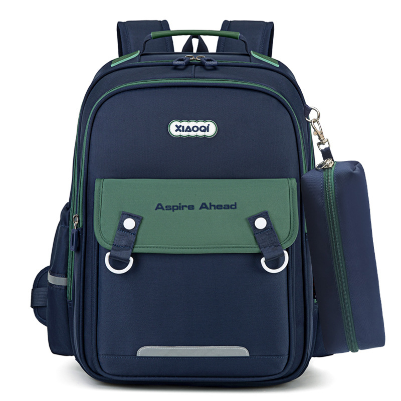 Училищна раница за деца с извита опора за гръб за намаляване на натоварването; дишаща, водоустойчива, ултралека, Oxford плат