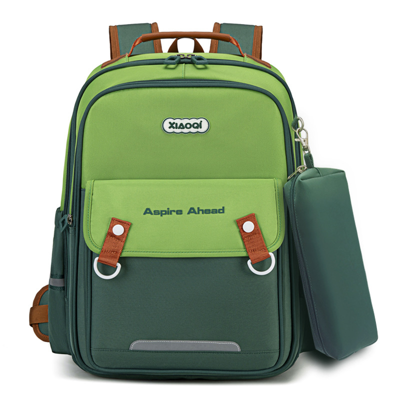 Училищна раница за деца с извита опора за гръб за намаляване на натоварването; дишаща, водоустойчива, ултралека, Oxford плат