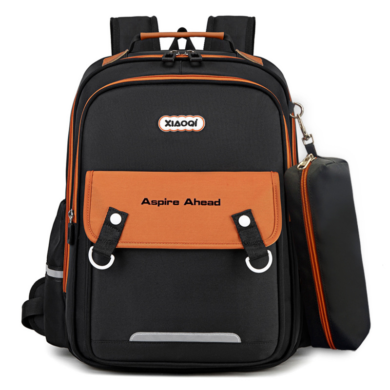 Училищна раница за деца с извита опора за гръб за намаляване на натоварването; дишаща, водоустойчива, ултралека, Oxford плат