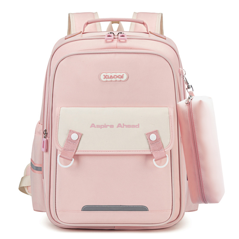 Училищна раница за деца с извита опора за гръб за намаляване на натоварването; дишаща, водоустойчива, ултралека, Oxford плат