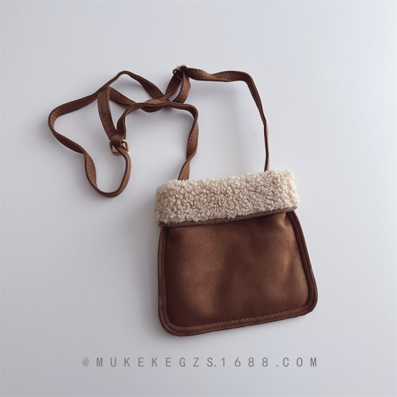 Dječja crossbody torba od velura, unisex, za predškolsku dob, zima 2025, dječji i sladak stil