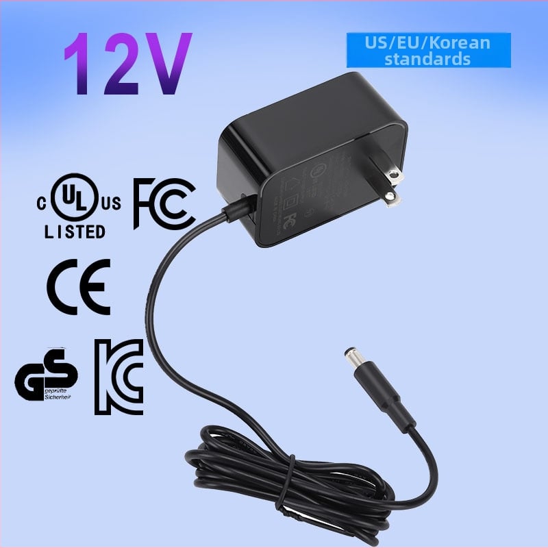 12V захранващ адаптер за монитори и LED ленти — серия GANGQI, 12V1A–12V10A, 100 г, UL/KC/CE сертифициран