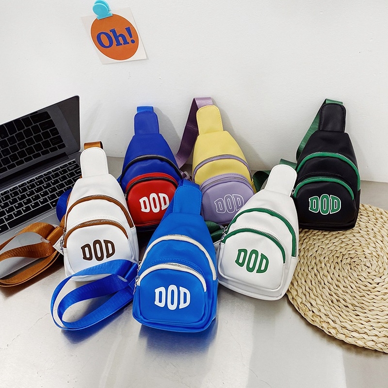 Детска презрамна чанта с буквен принт, нейлон, подплата полиестер, ултра лека, разширяема, подходяща за детска градина