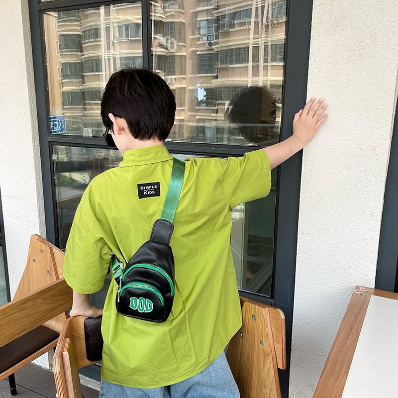 Детска презрамна чанта с буквен принт, нейлон, подплата полиестер, ултра лека, разширяема, подходяща за детска градина