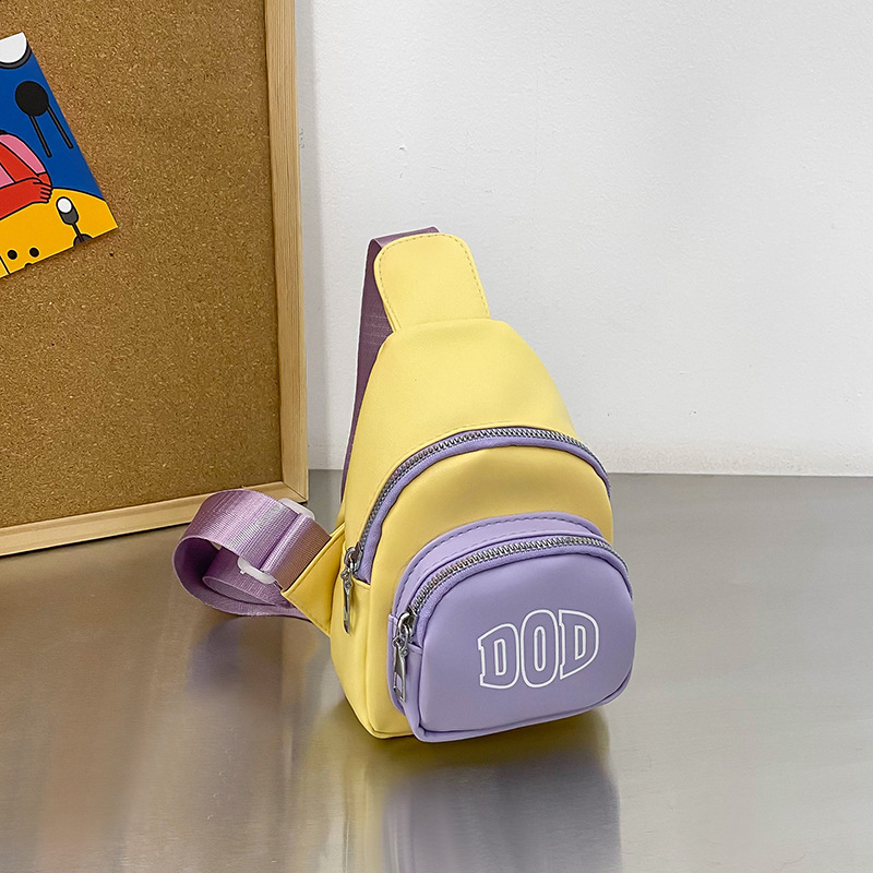 Детска презрамна чанта с буквен принт, нейлон, подплата полиестер, ултра лека, разширяема, подходяща за детска градина