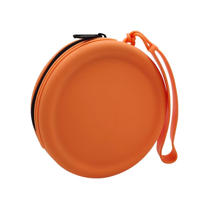 Силиконово портмоне за монети с цип, кръгла форма и ключодържател; вътрешна част за монети, стил градска простота