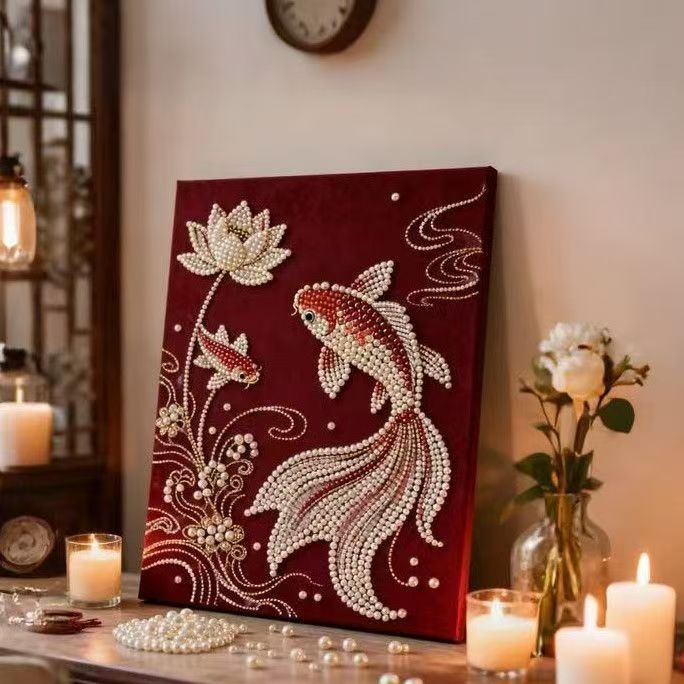 DIY Πίνακας Μαργαριριών – Αυτοκόλλητος Θεός του Πλούτου, Νέος Κινέζικος Στυλ; Κατάλληλος για Σαλόνι, Υπνοδωμάτιο, Γραφείο; Δώρο Γάμου και Διακόσμηση Χριστουγέννων; Με πλαστικό πλαίσιο