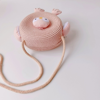 Qiunan детска чанта през рамо от слама с мотив Пингвин – дишаща, лято 2021, стил сладък за деца