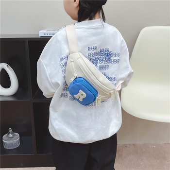 Детска чанта през рамо с карикатурен корейски стил и шарка с букви, нейлон, унисекс за деца в предучилищна възраст, дишаща и износоустойчива