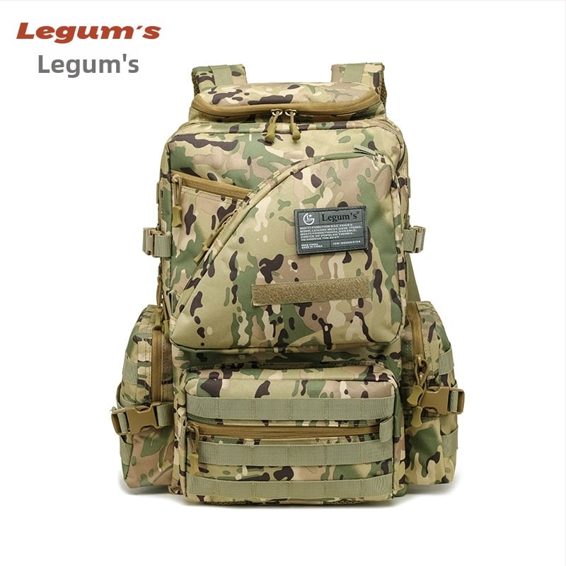 Outdoor maskáčový batoh s veľkou kapacitou; Oxford látka; polyesterová podšívka; priedušný, nepremokavý, odolný voči opotrebeniu, znižuje zaťaženie.