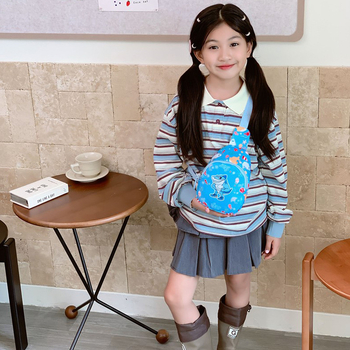 Детска кръстосана чанта за рамо, животински анимационен принт, нейлон, подплата полиестер, ултра лек дизайн, унисекс, подходяща за детска градина