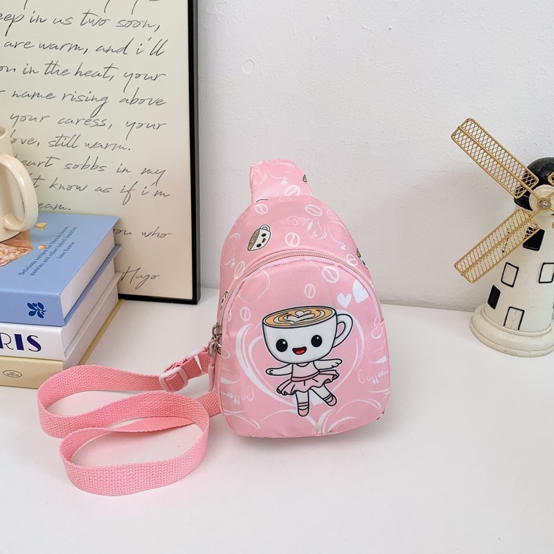 Детска кръстосана чанта за рамо, животински анимационен принт, нейлон, подплата полиестер, ултра лек дизайн, унисекс, подходяща за детска градина