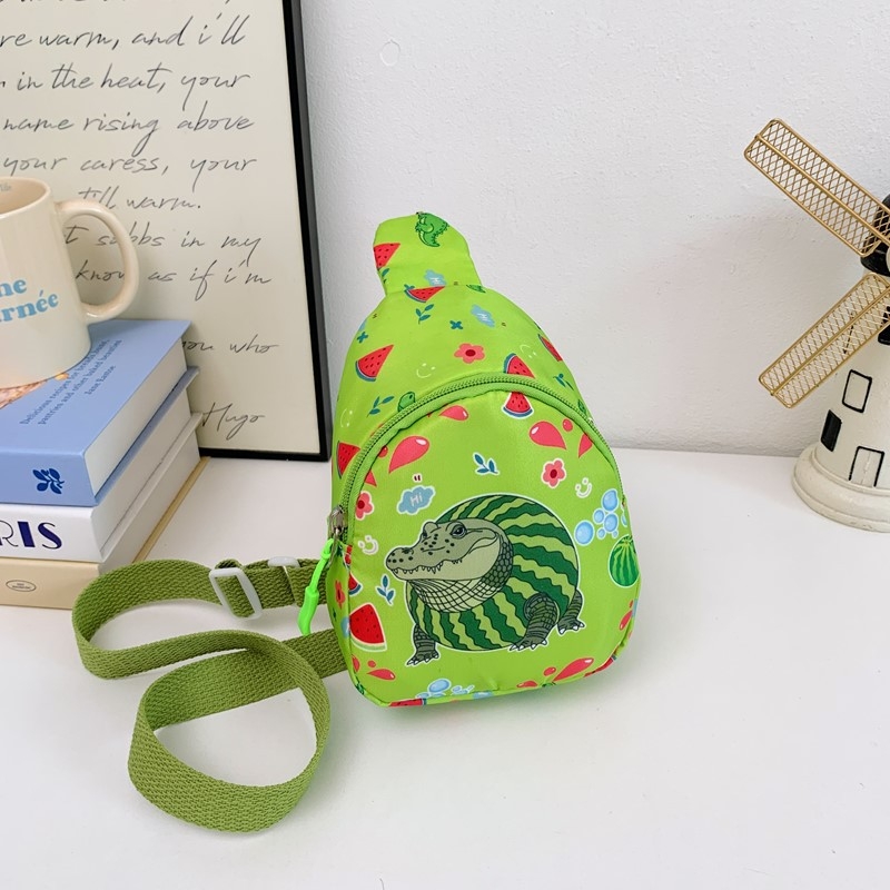 Детска кръстосана чанта за рамо, животински анимационен принт, нейлон, подплата полиестер, ултра лек дизайн, унисекс, подходяща за детска градина