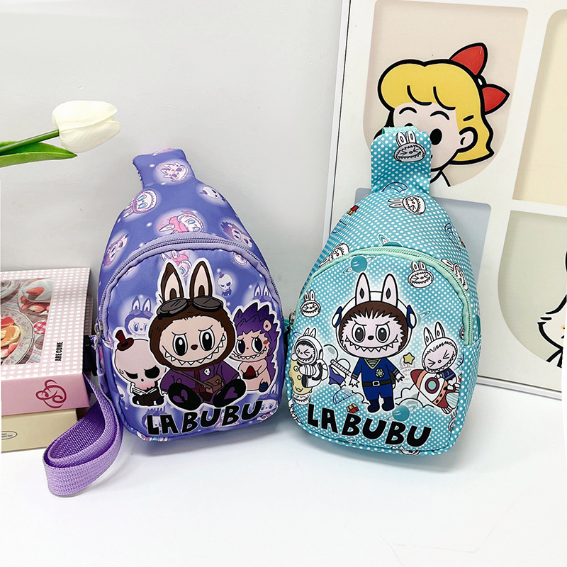 Geantă de piept desen animat pentru copii - Unisex, respirabilă, impermeabilă, nailon, model animal