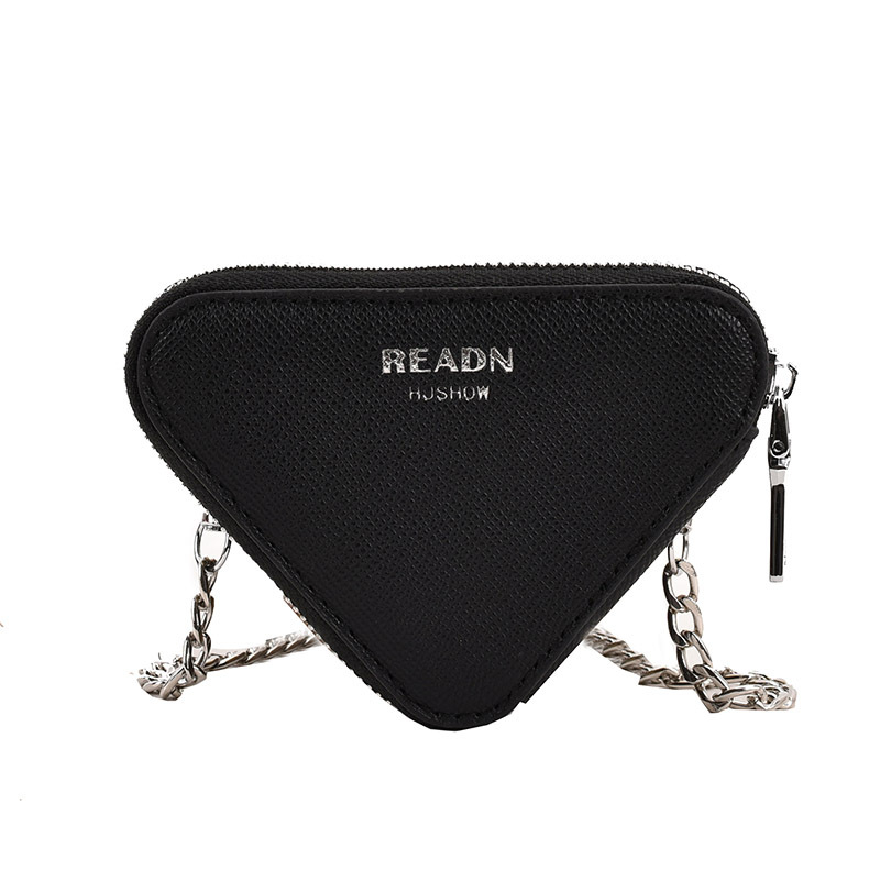 Dječja mini trokutična crossbody torbica od PU kože, uzorak slova, moderan i cool stil, kapacitet MINI