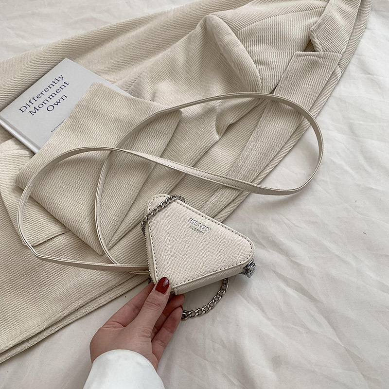 Dječja mini trokutična crossbody torbica od PU kože, uzorak slova, moderan i cool stil, kapacitet MINI
