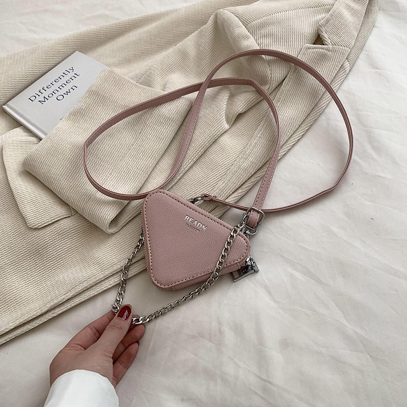 Dječja mini trokutična crossbody torbica od PU kože, uzorak slova, moderan i cool stil, kapacitet MINI