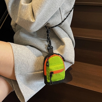 Gyerekeknek szóló uniszex vászon geometriai mintás nyakba akasztható táska, óvoda, 2025 nyár