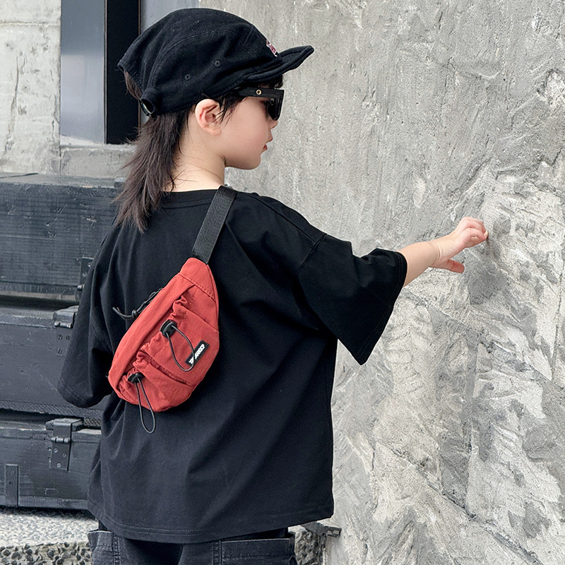 Dječja prsna torba Harajuku stila, unisex, prozračna i otporna, tkanina s poliester podstavom, jesen 2025, ulični trend